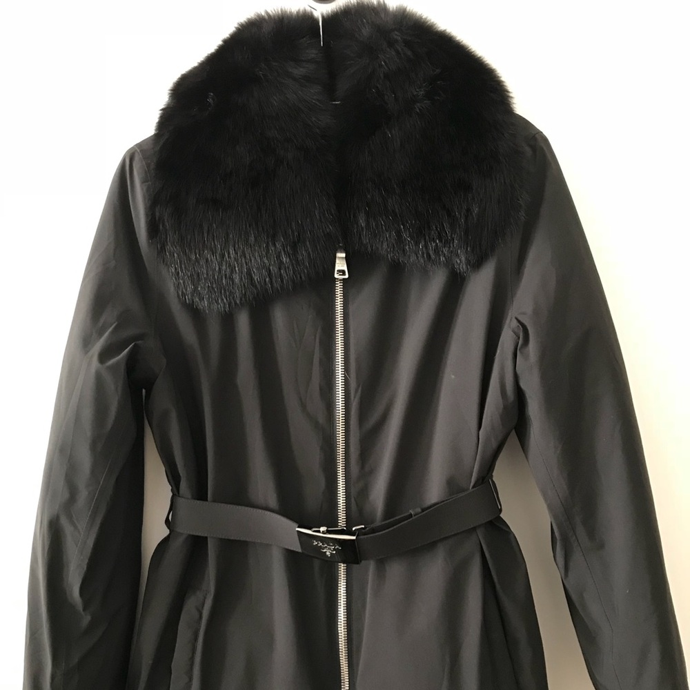 Prada winter parka with fox collar